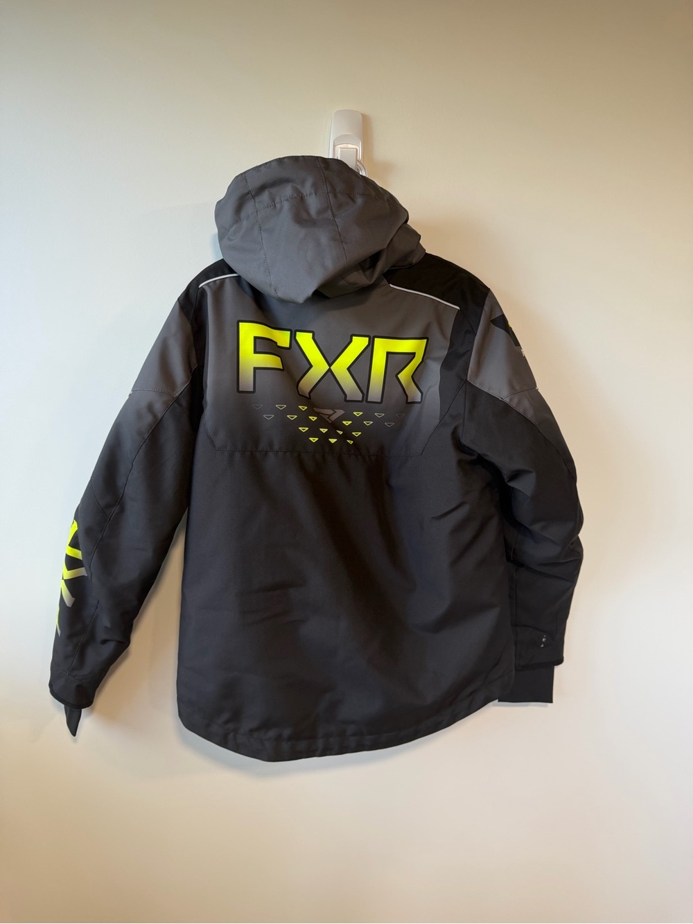 FXR Kids Black Jacket with Neon Yellow Accents - Insulated Puffer - Picture 2 of 4